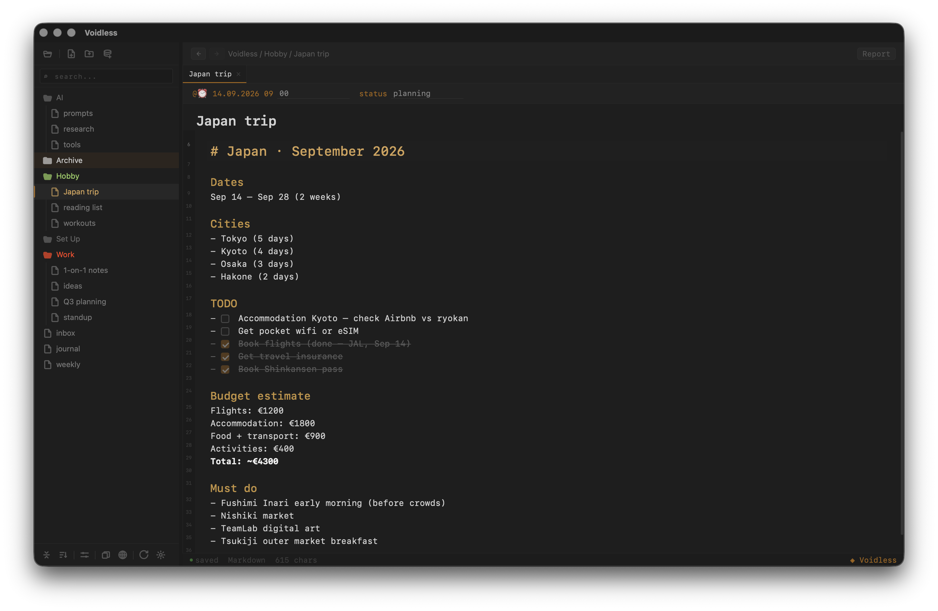 Voidless editor